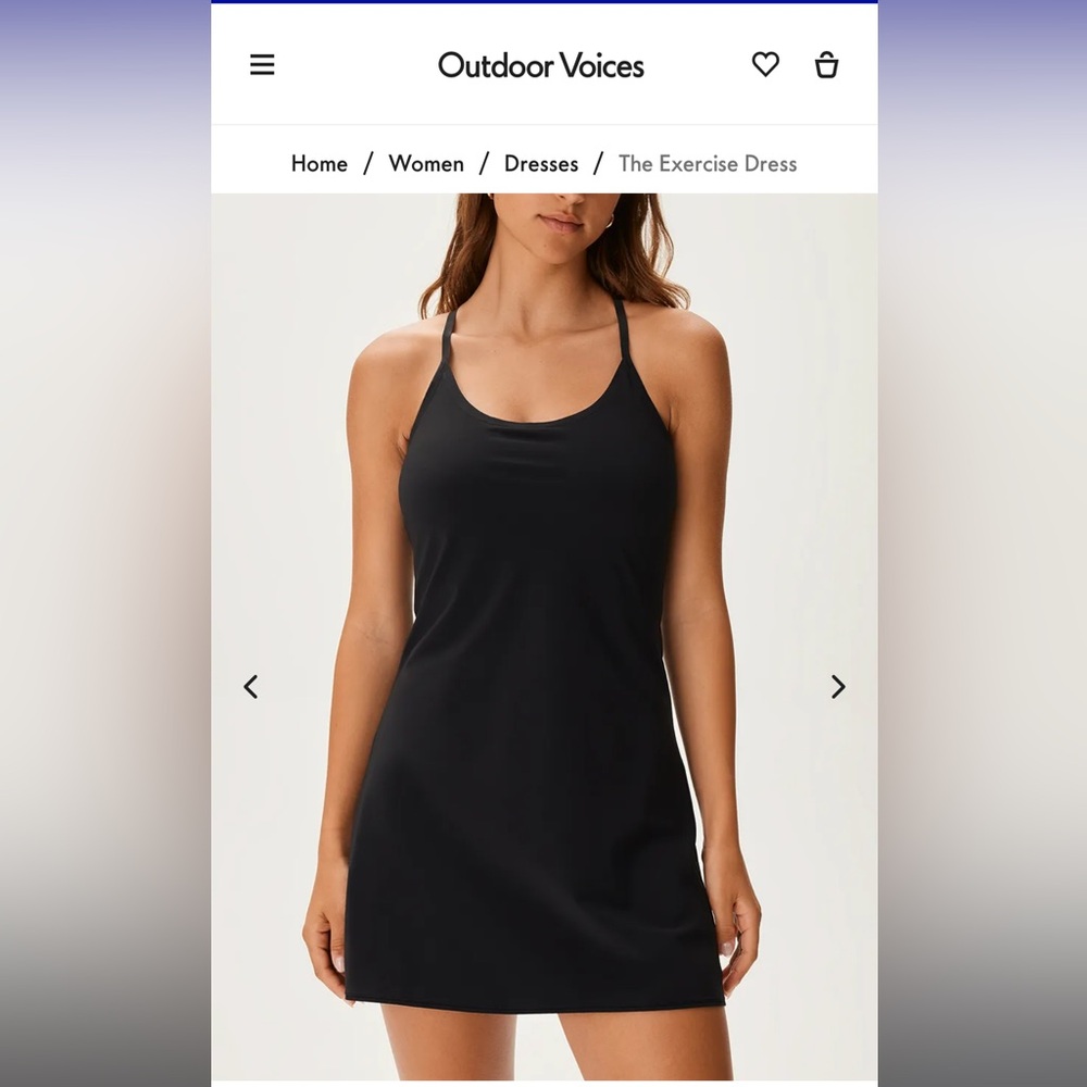 Outdoor Voices The Exercise Dress in Black Size L